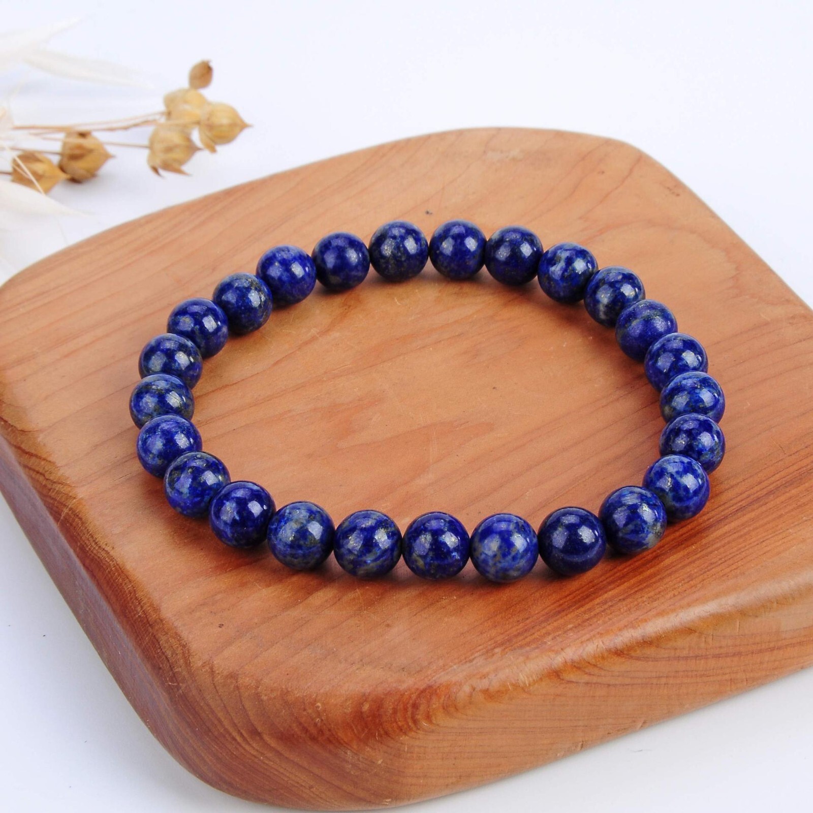 Handmade Lapis Lazuli 8MM Round Beads Healing Reiki Chakra Women Men Bracelet