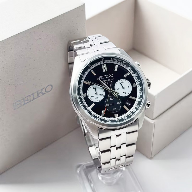 Seiko SSB429 Essentials Chronograph Quartz Men’s Watch Black Dial 41.5MM