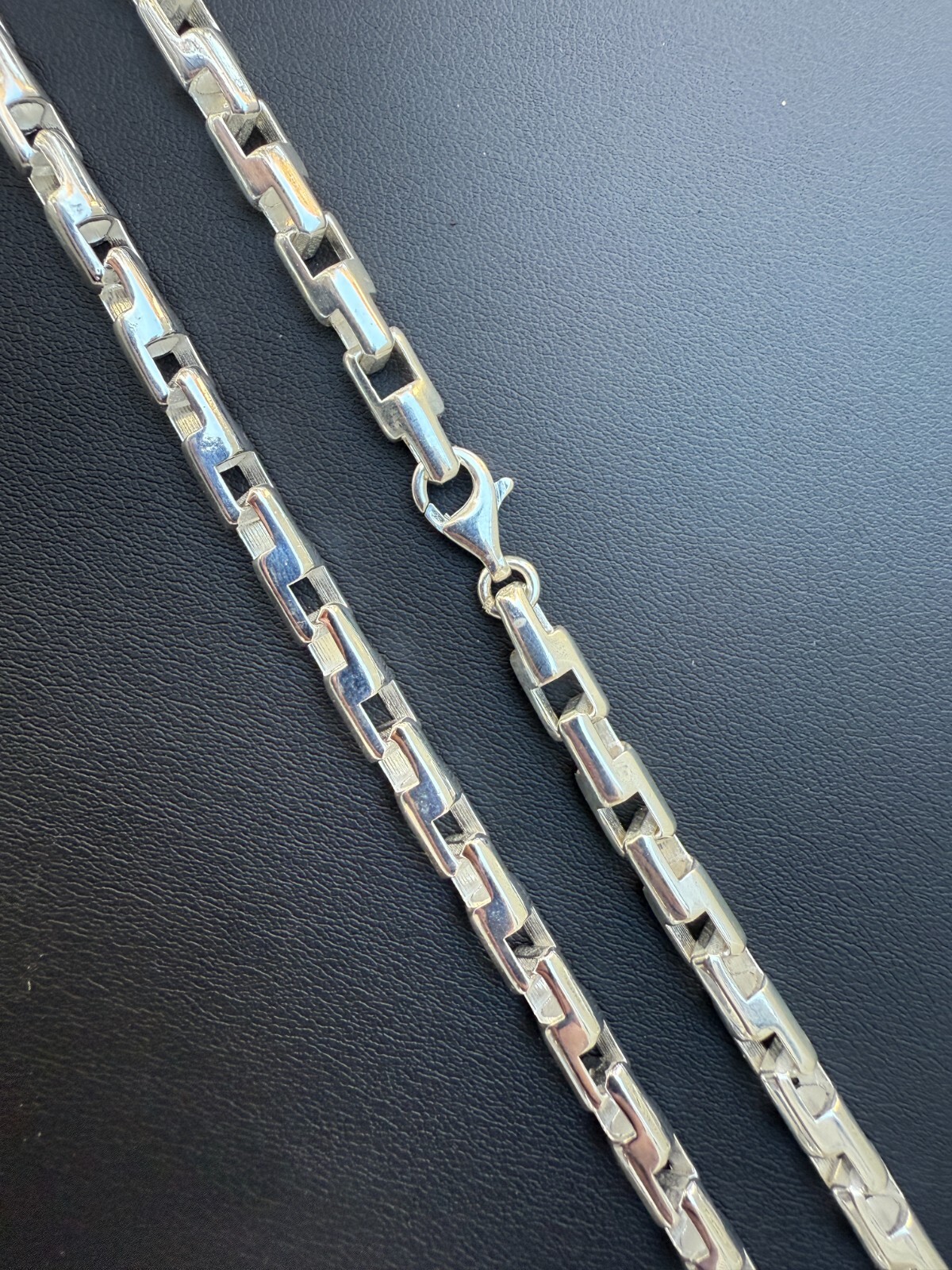 Real 925 Sterling Silver Handmade Custom 6mm Bullet Rolo Chain Necklace 18-28″