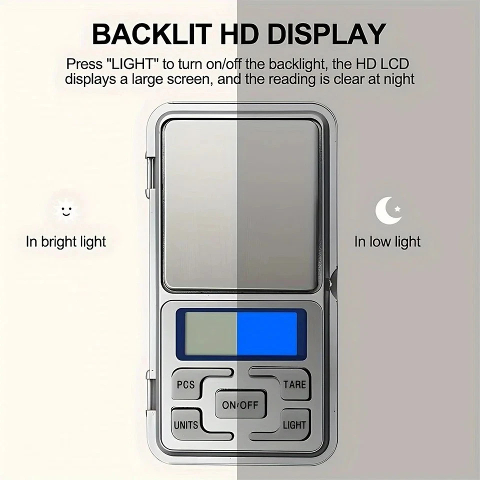 Portable 500g x 0.01g Mini Digital Scale Jewelry Pocket Balance Weight Gram LCD