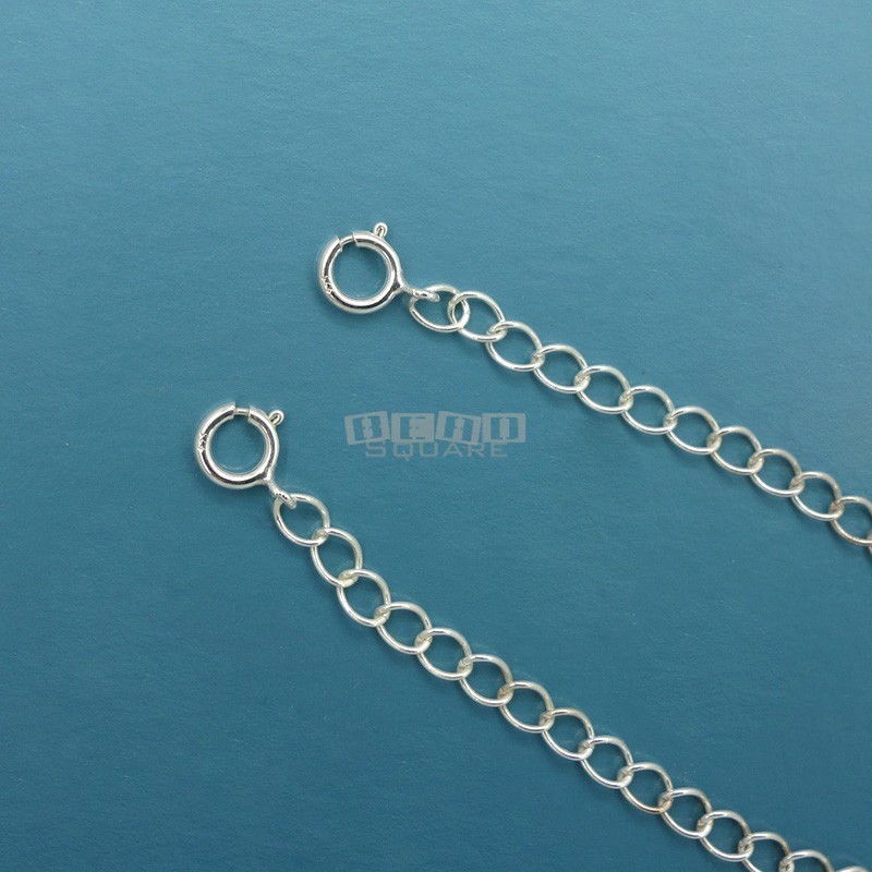 5″ Sterling Silver Double Spring Ring Clasps Curb Link Chain Extender
