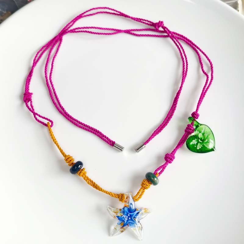 Zara Sea-themed Starfish Heart Pendant Necklace Chic Lady Party Vacation Jewelry