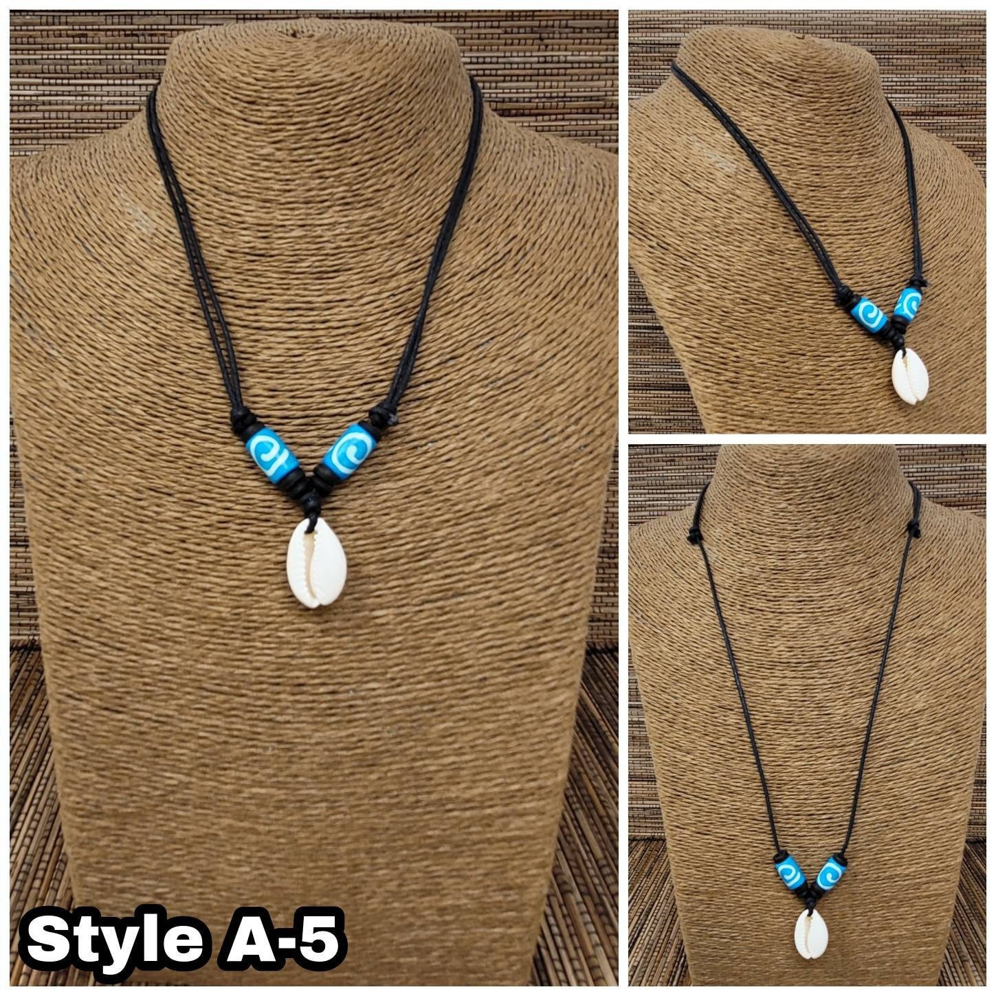 Cowrie Shell Choker Necklace Adjustable 16–30in Natural Sea Pendant Unisex A1–A5