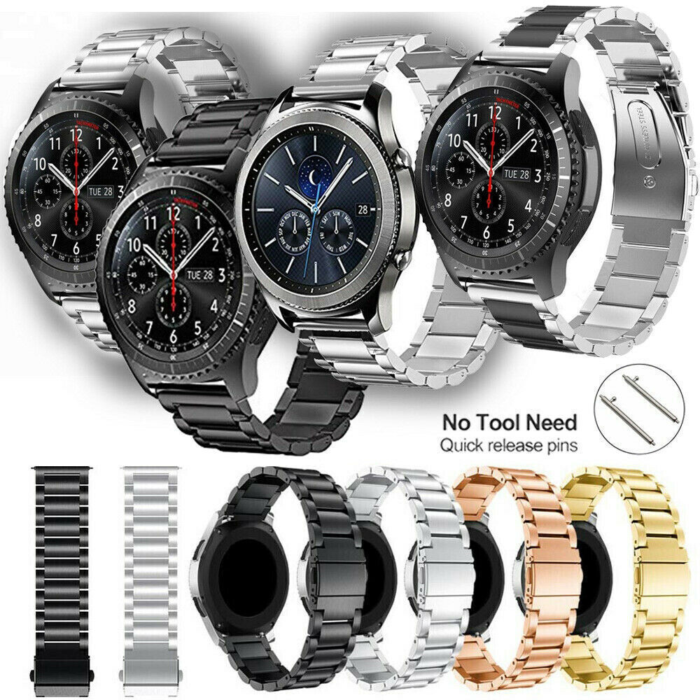 14 16 18 20 22 24 26mm Curved/Flat End Stainless Steel Strap Watch Band Bracelet
