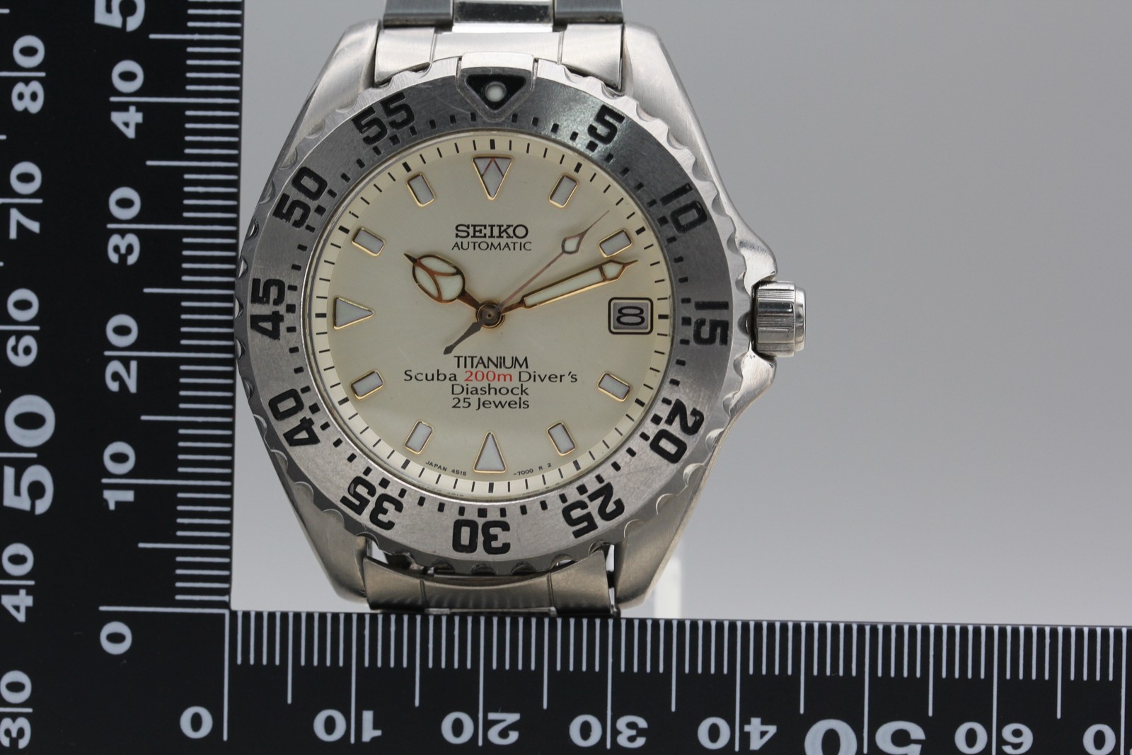 ▶️Vintage【Exc+5】SEIKO Scuba Diver’s 4S15-7000 Ivory Dial Titanium AT Men’s Watch
