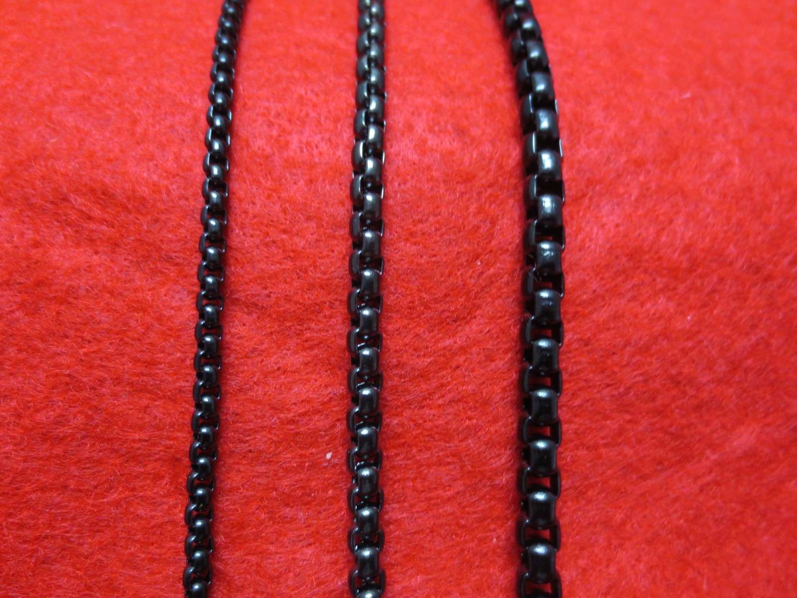 16″-60″ 3/4/5MM BLACK PLATED STAINLESS STEEL SMOOTH BOX ROPE CHAIN NECKLACE -Bk