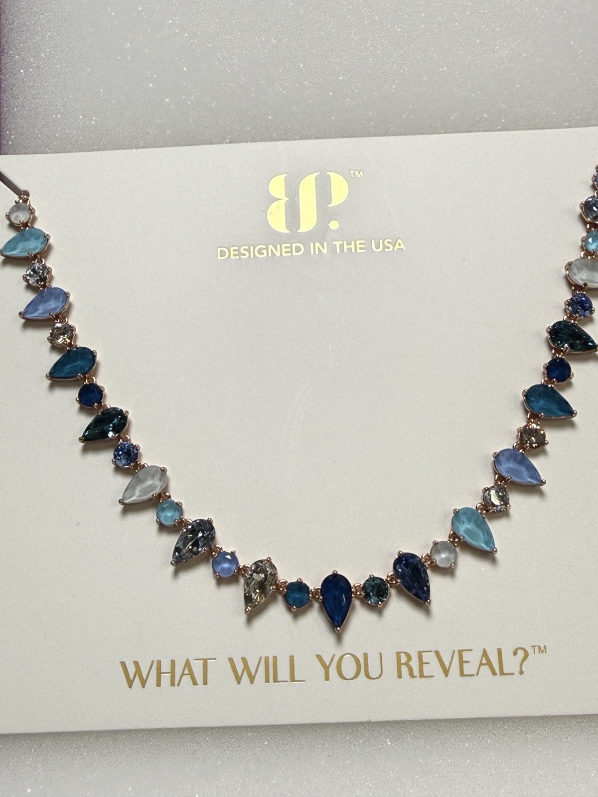 BP Worldwide Sparkle Crystal Necklace Rose Gold Plated 27″ NK59585