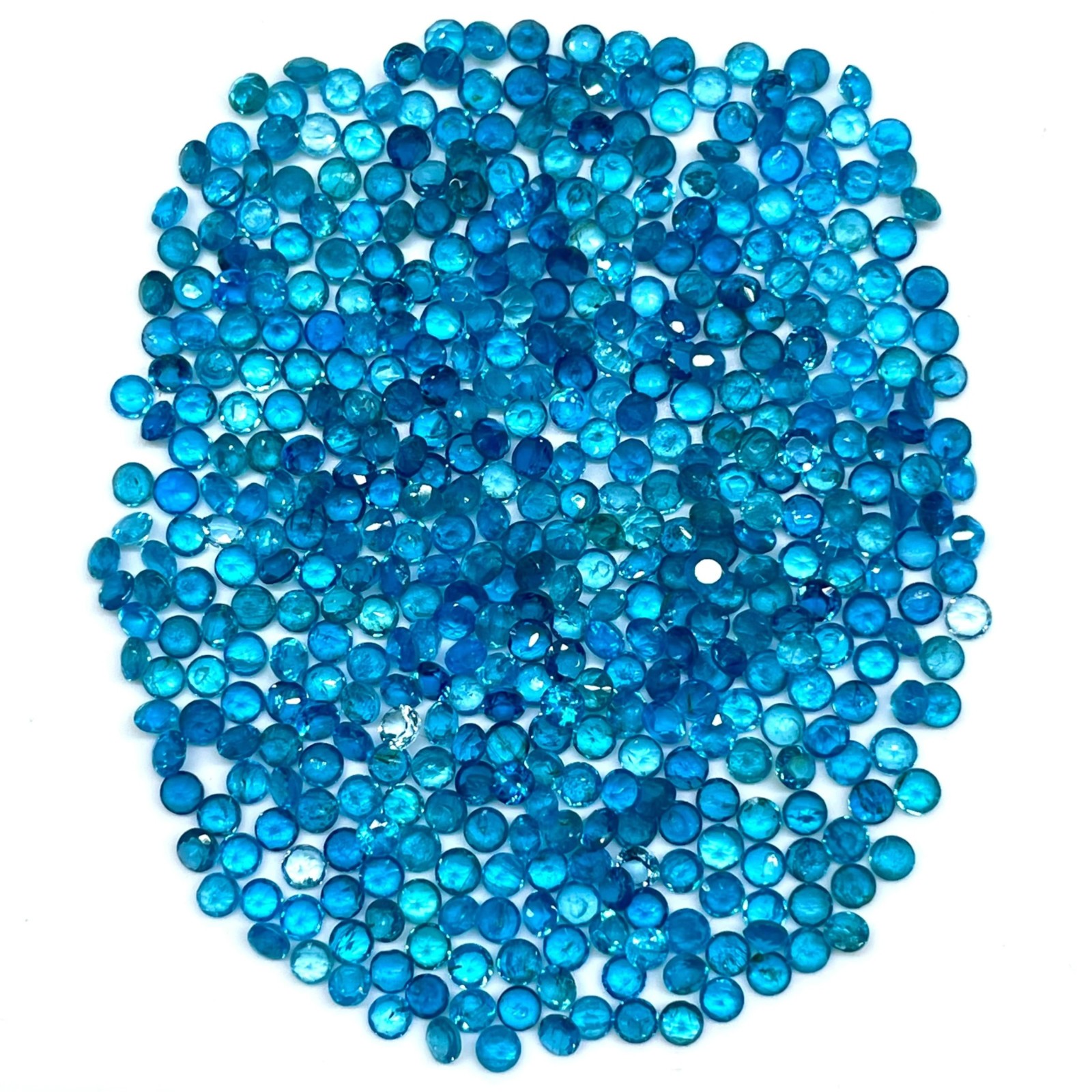 50 Pcs Natural Neon Apatite 2.7mm Round Cut Loose Untreated Gemstones Lot