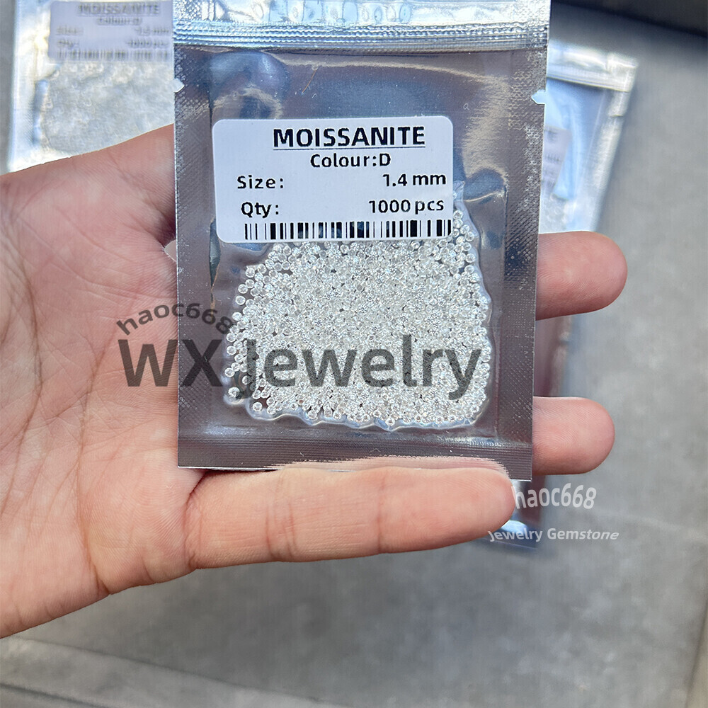 0.8~5.0mm Loose 1ct D Color VVS1 Round White Moissanite Gemstone Jewelry Stone