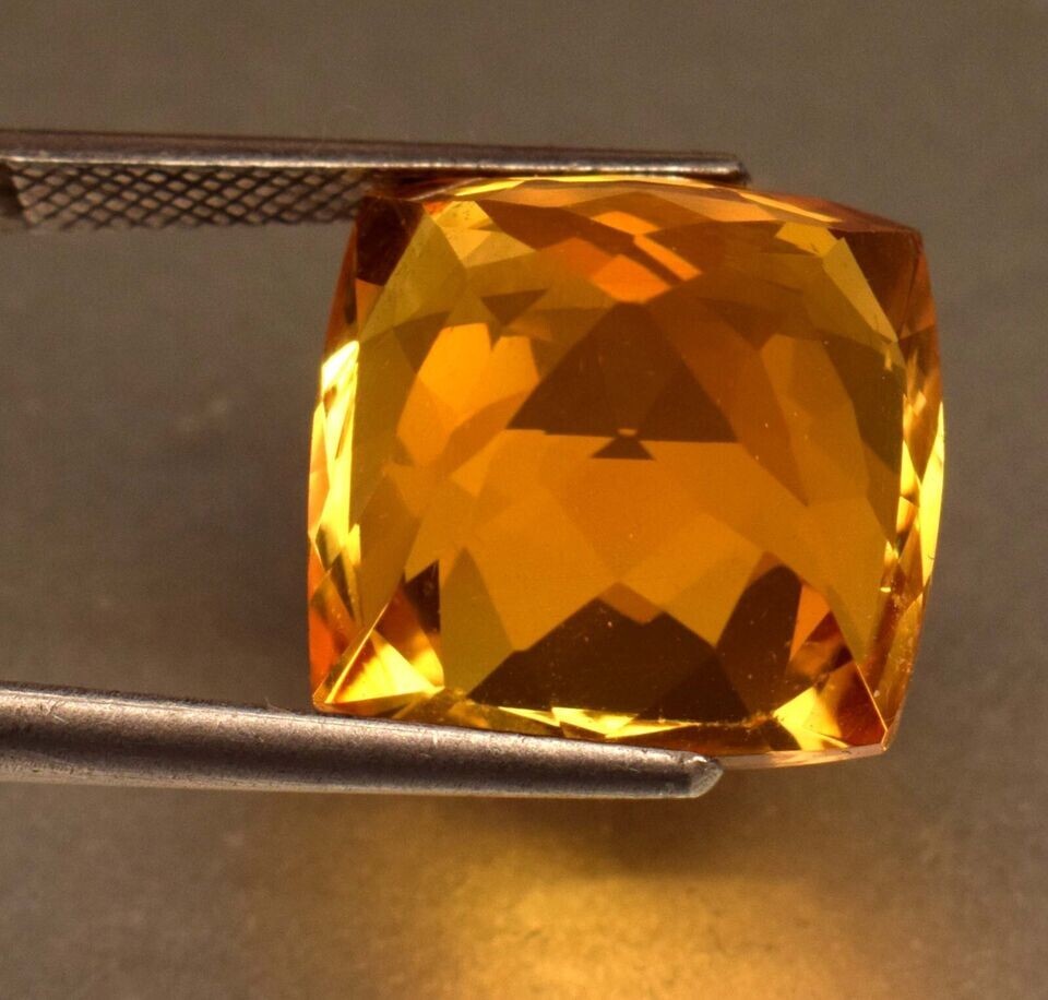 Certified Natural 132.20 Ct Cushion Cut Yellow Citrine Brazilian Loose Gemstone
