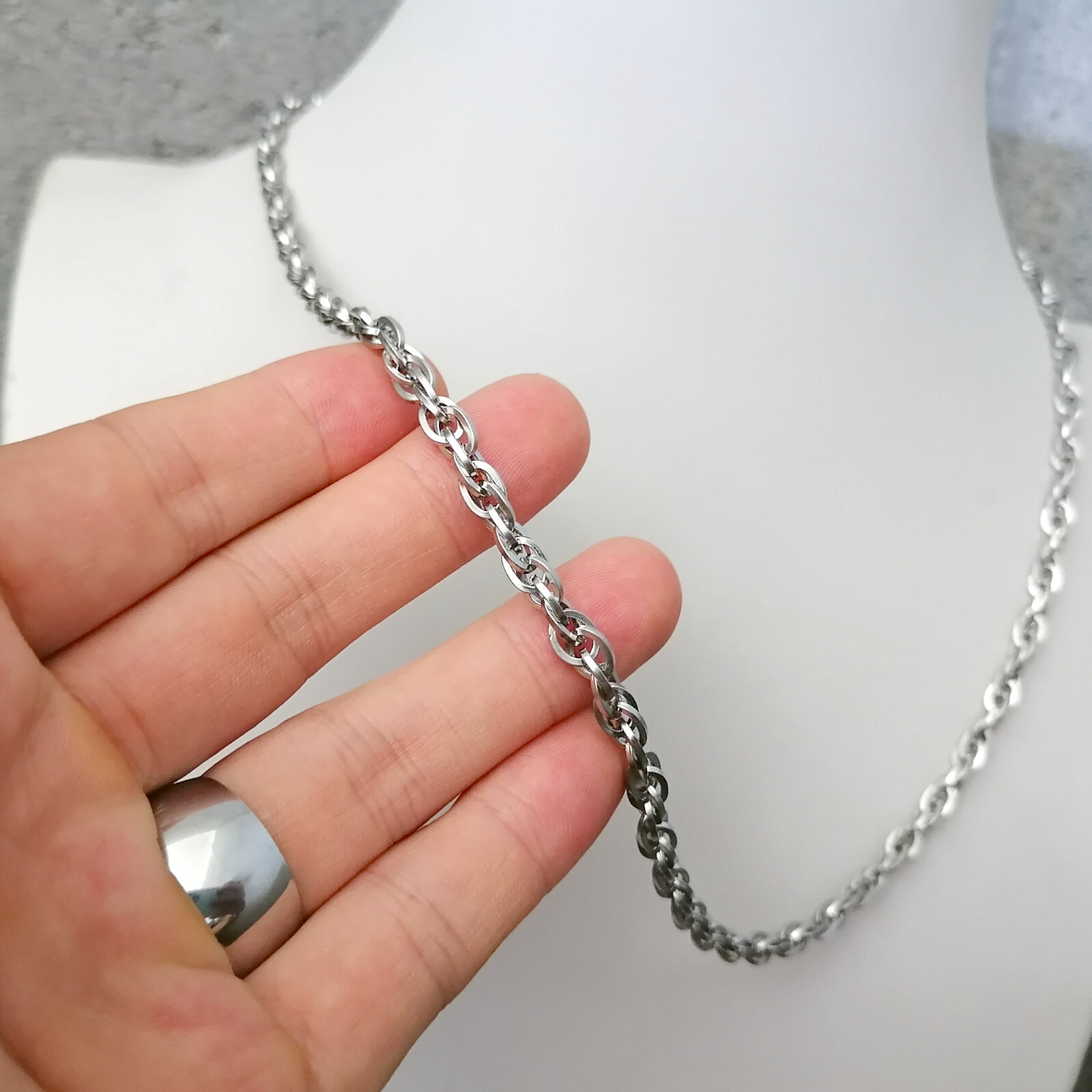 Rope traditional Men’s necklace stainless steel chain 18/20/24/30inch 5mm width