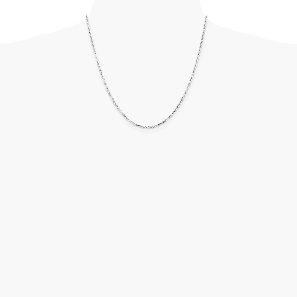 10K White Gold 2.25mm Diamond-Cut Quadruple Rope Chain Necklace 16″-30″