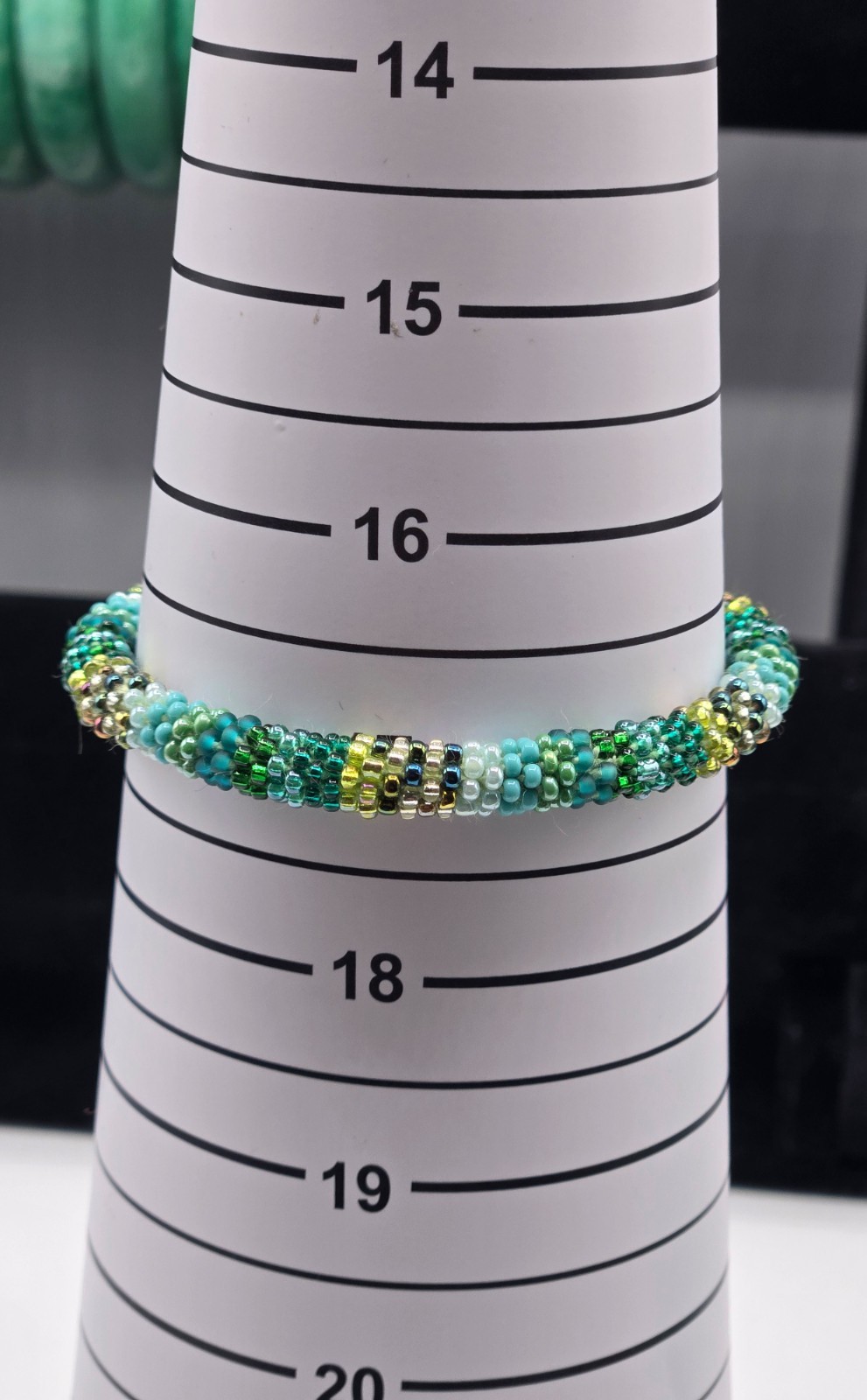 Set of 2 Handmade Nepal Glass Seed-Bead Crochet Boho Roll-On Bracelet Jewelry