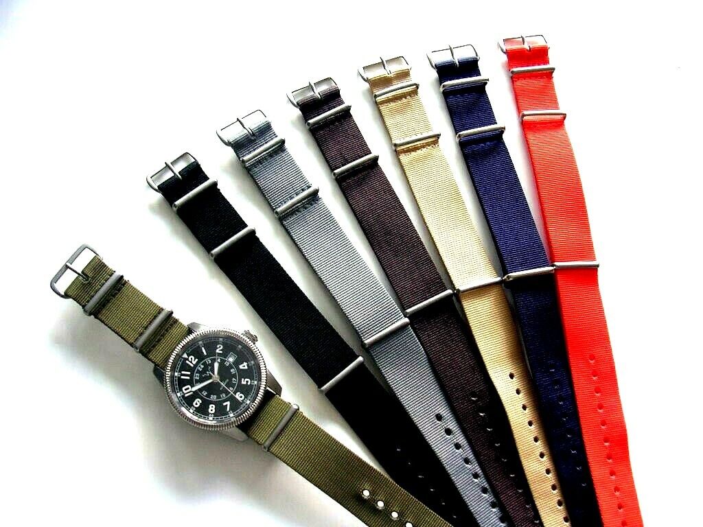 22mm Black-Tan NATO g10 watch band strap 2pak MoD RAF Bonded IW SUISSE 18 20 24