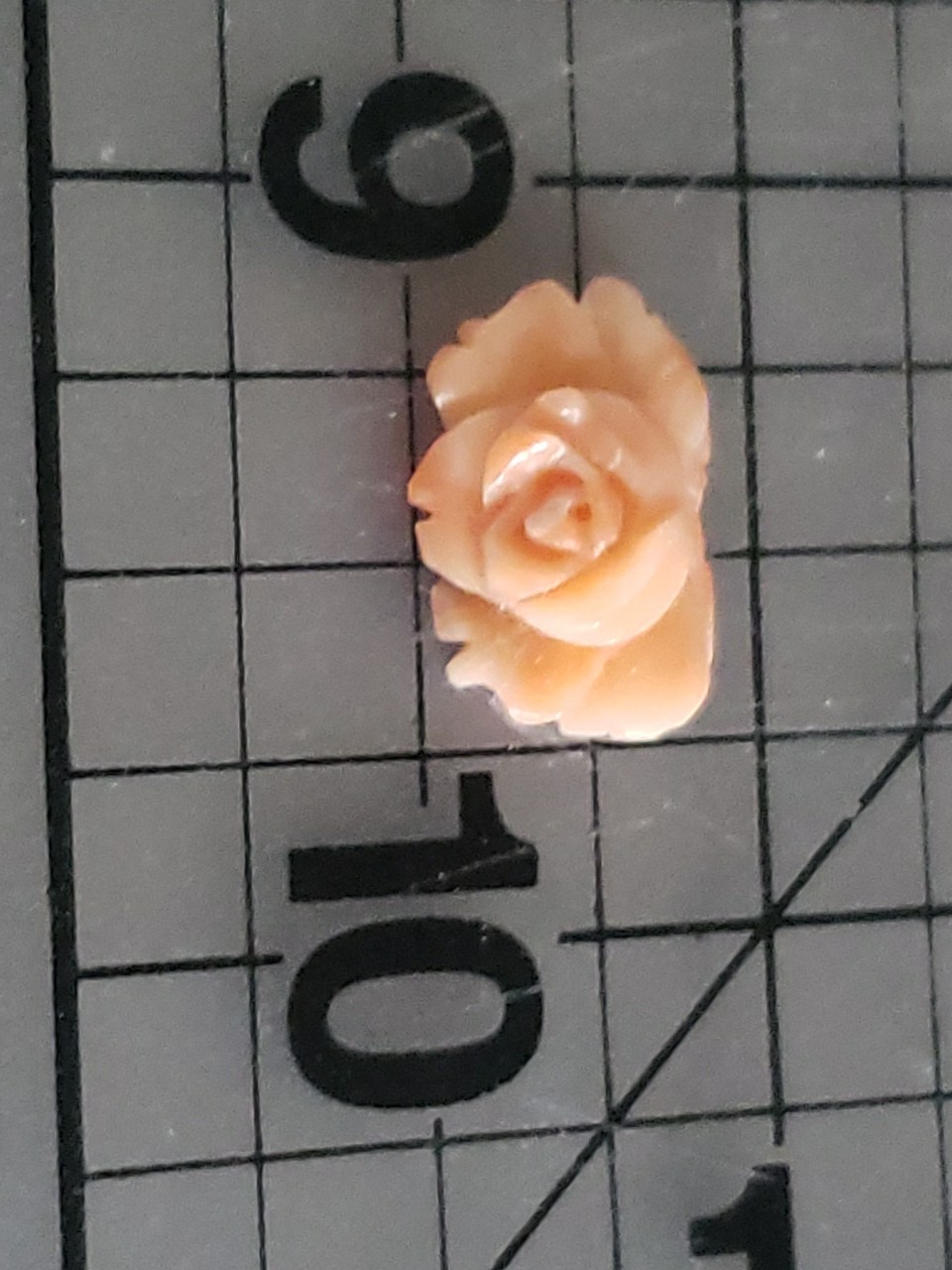 Vintage Hand Carved Pink Coral Floral Rose Loose Gem Jewelry Projects 15mm