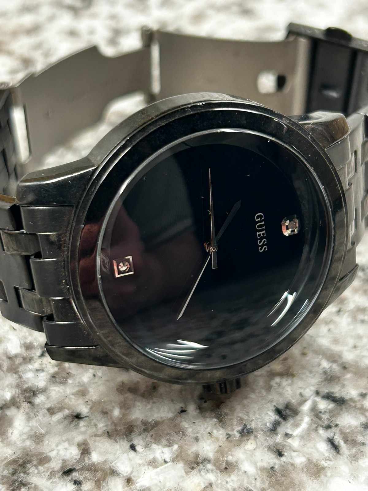 Used GUESS Black Stainless Steel Wrist Watch