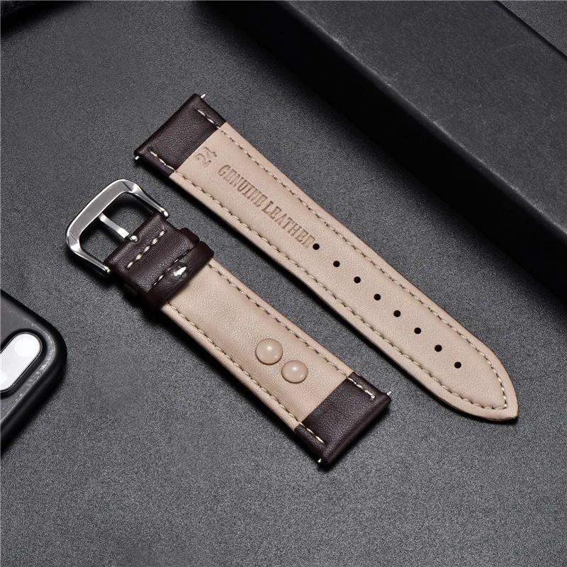 16mm 18mm 20mm 22mm 24mm Genuine Leather Watch Band Strap Bracelet