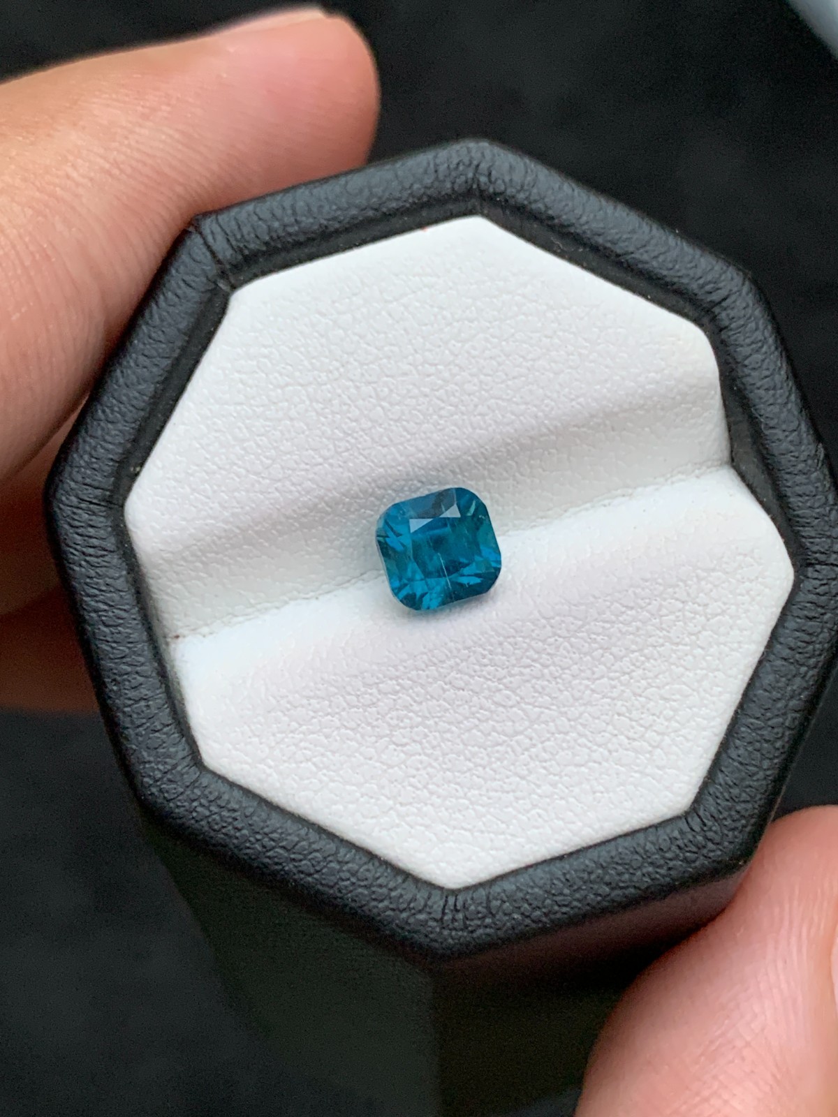 1.32 Ct Natural Untreated Ink Blue Tourmaline Cushion Cut Afghan Loose Gemstone