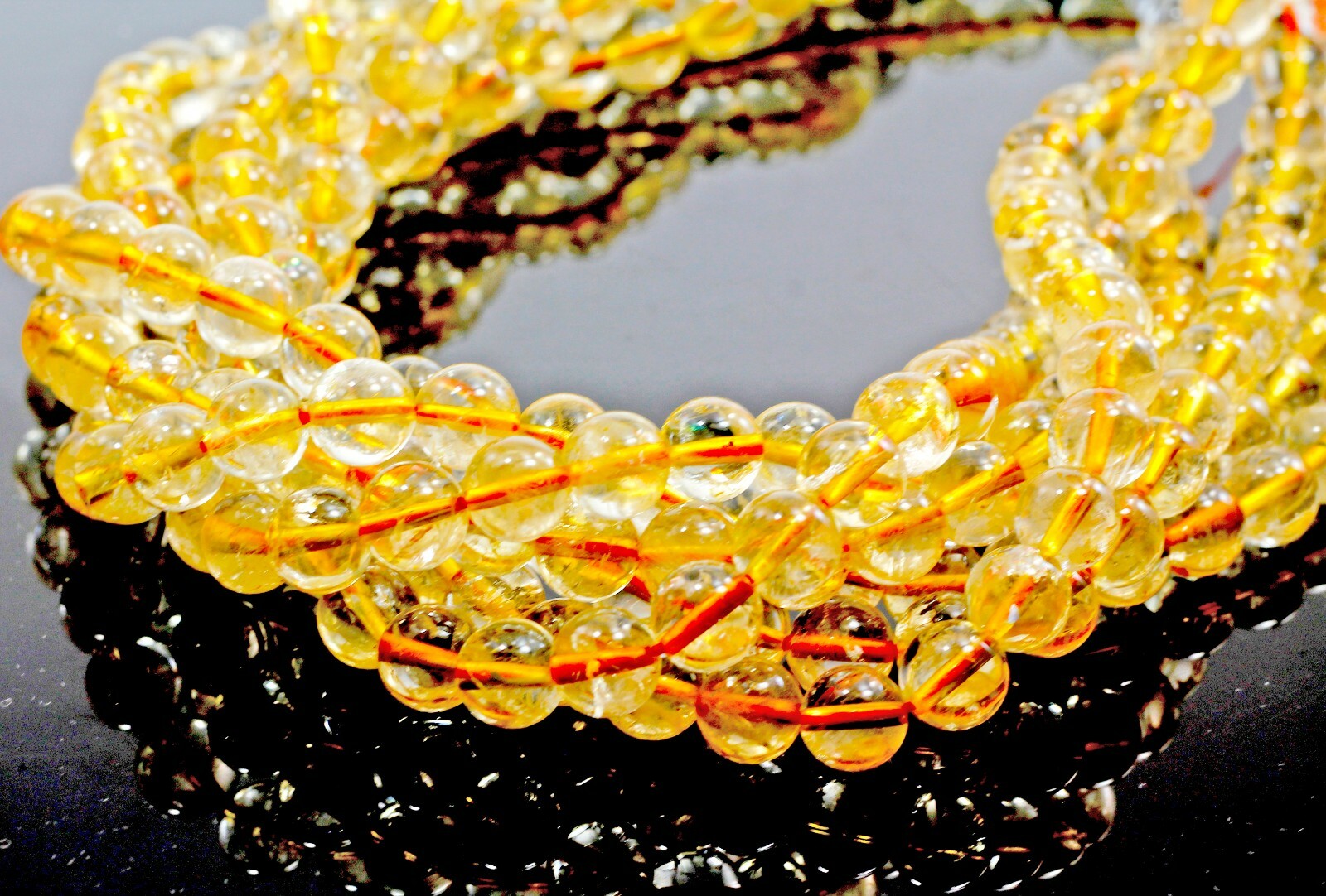 Gemstone Natural Citrine Round Beads Golden Smooth Loose Beads 15″ 4 6 8 10 12mm
