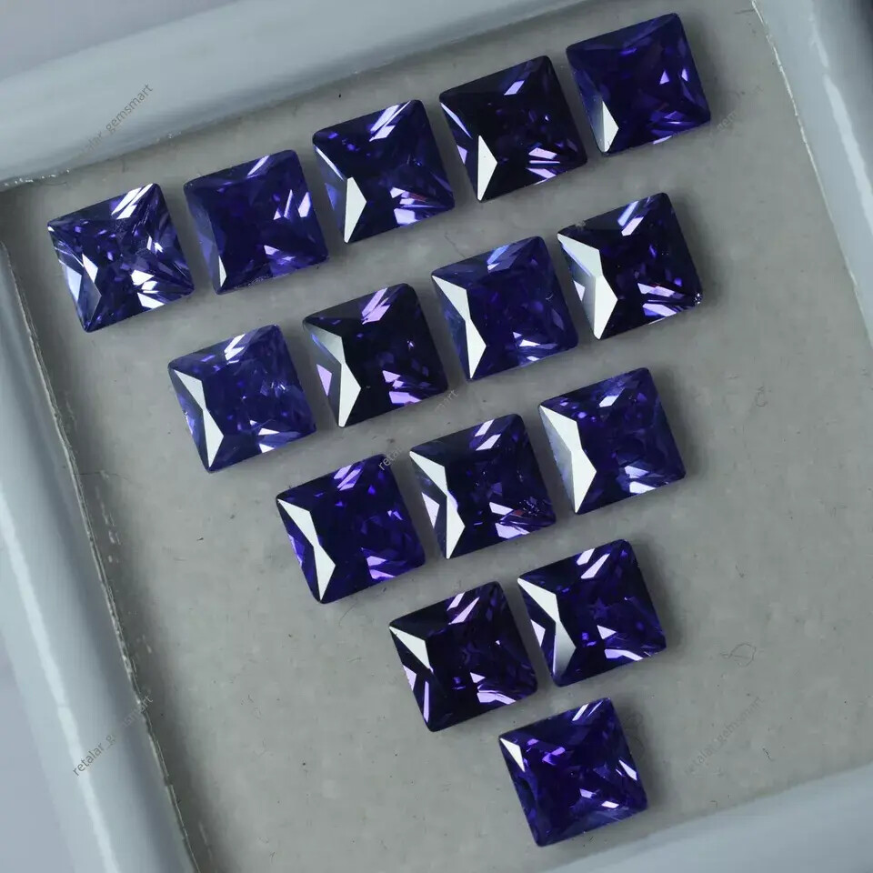 Natural Purple Sapphire 12 Pcs 5×5 mm Square Cut CERTIFEID Loose Gemstone Lot