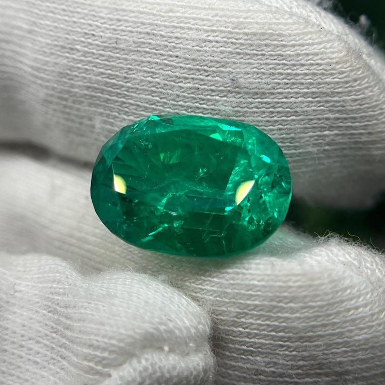 10Ct Natural Colombian Green Emerald Oval Cut Gemstone Loose emerald Jewelry Gem