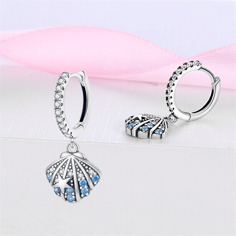 KUNSIR Sterling Silver Elegant Seashell Dangle Earrings For Women Jewelry Gifts