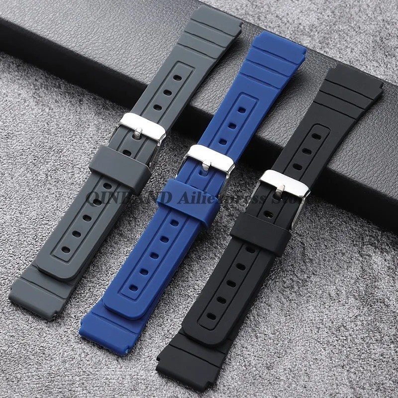 for Casio F-91w 18mm Soft Silicone Strap for Casio F91W W-800H SGW400 Sport Wris