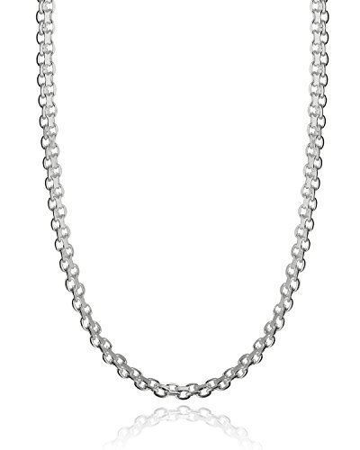Italian 925 Sterling Silver 3mm Bismark Chain – 16, 18, 20, 22, 24, 30