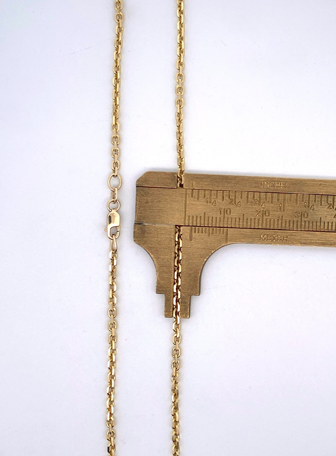 14K Yellow Gold 2mm Solid Rolo Belcher Cable Link Polished Necklace Chain 16″ 7g