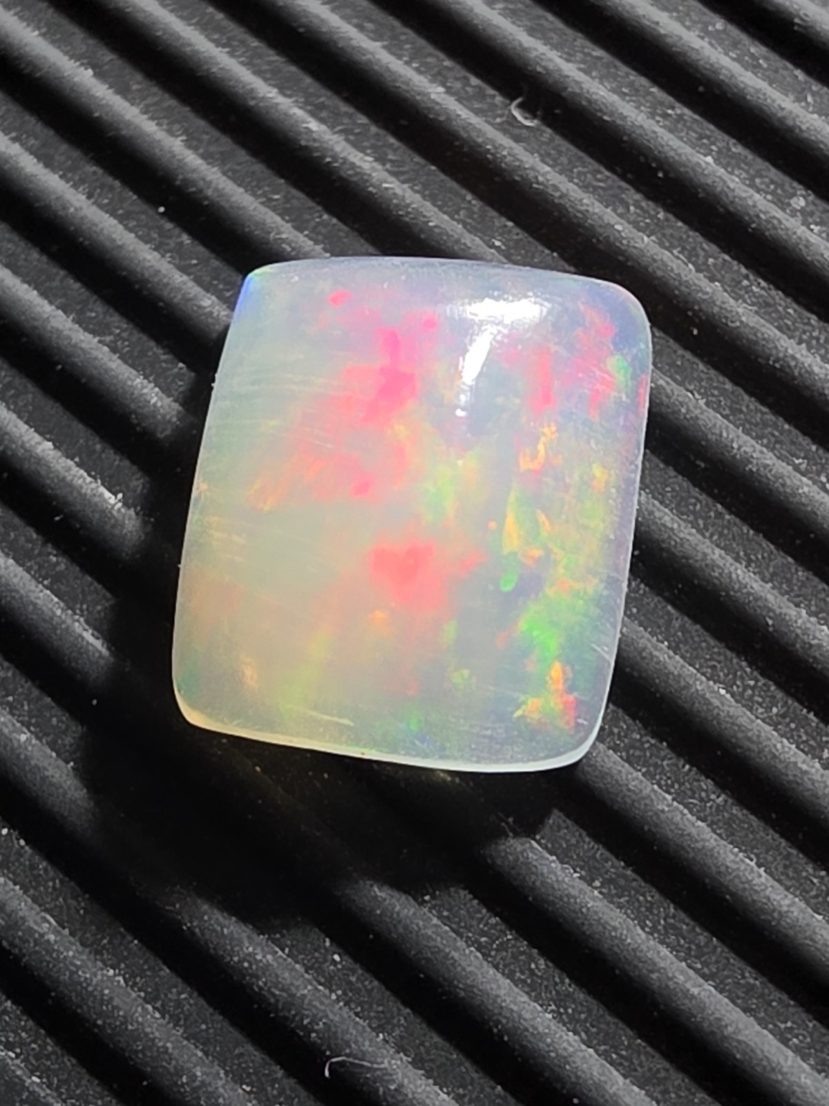 Opal White/Multicolor Cushion Cabochon Loose Gemstone 1.220 ct High Flash