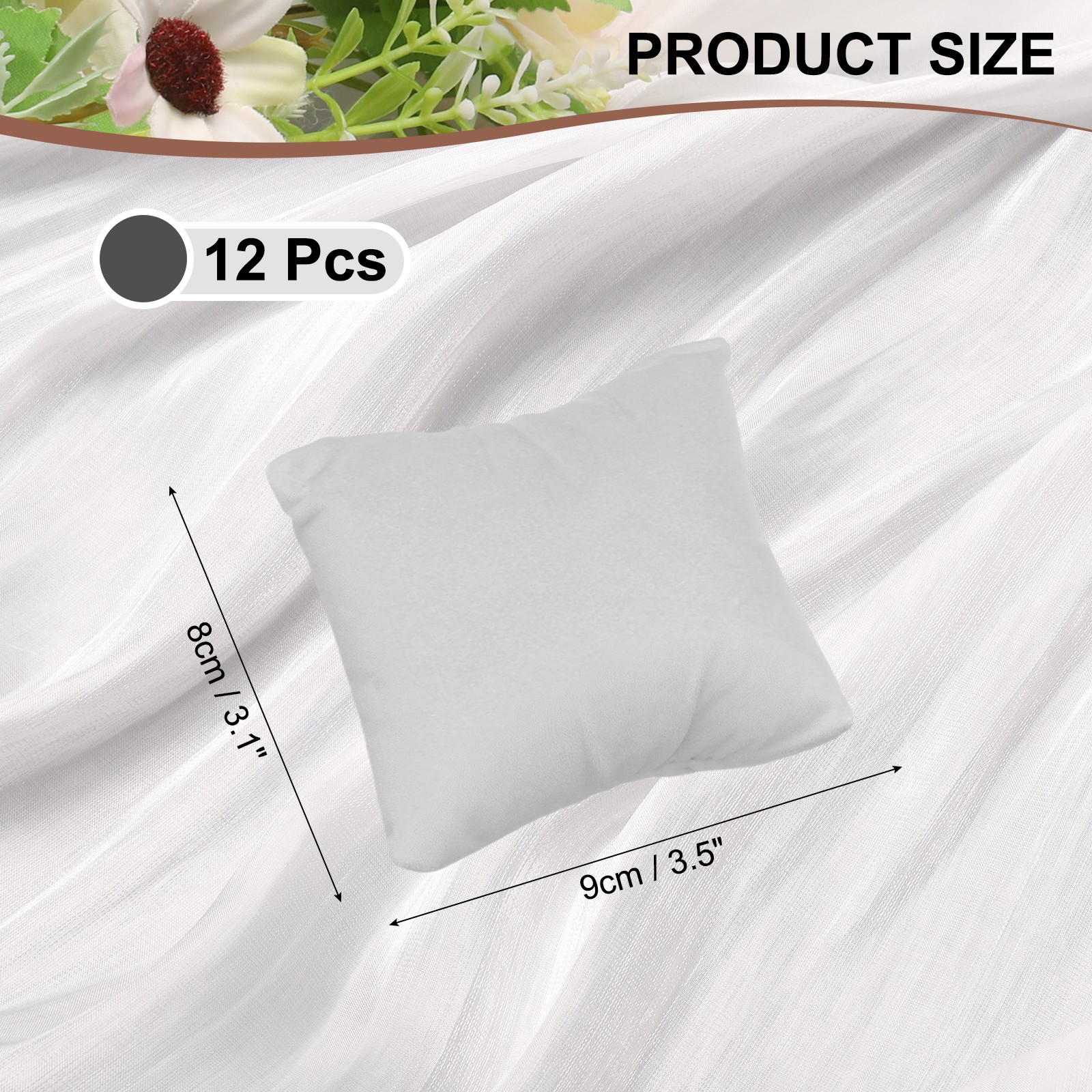 12pcs Velvet Bracelet Watch Pillow Jewelry Display Pillow for Bracelet Grey