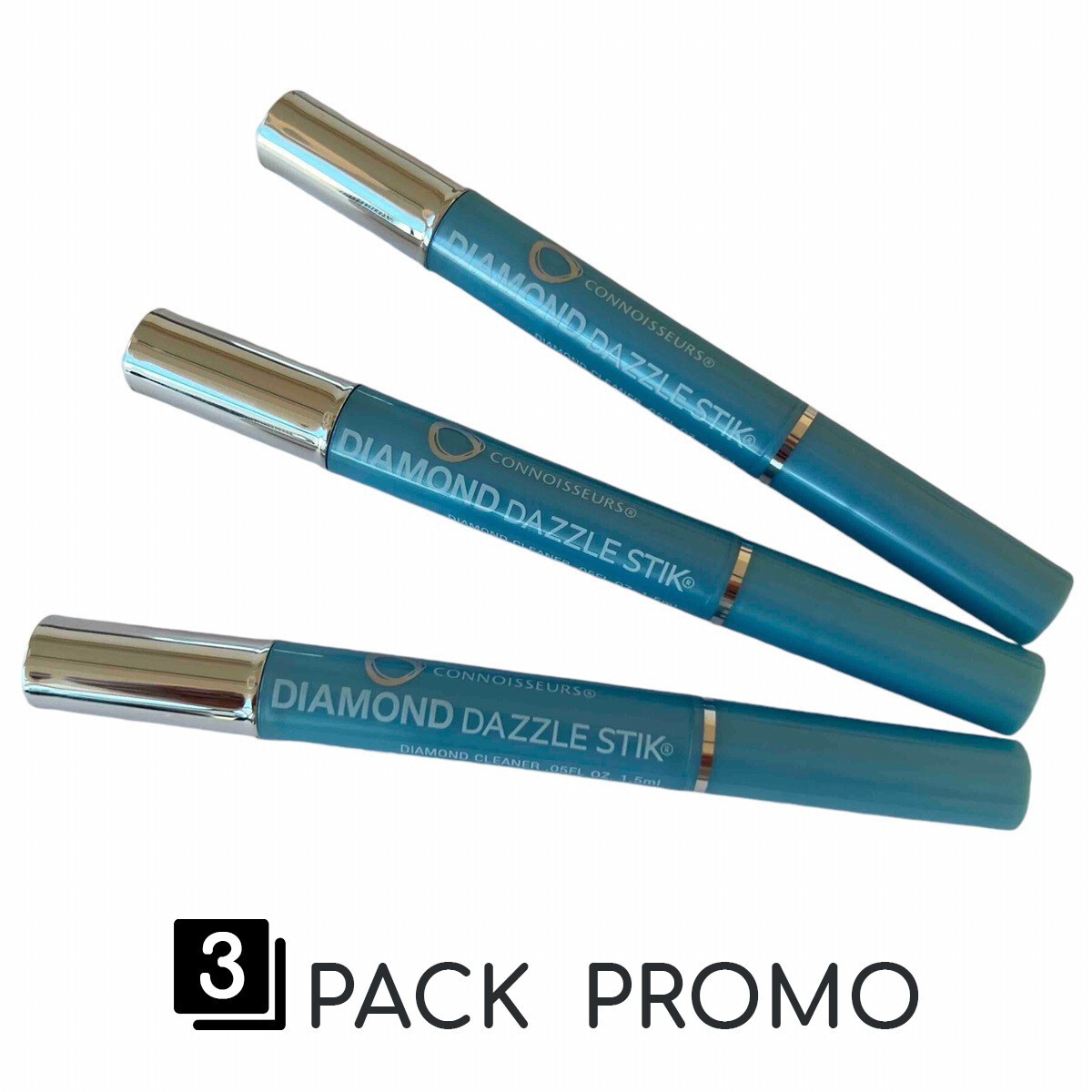 3 PACK Connoisseurs Diamond Dazzle Stick – Portable Jewelry Cleaner for Diamonds