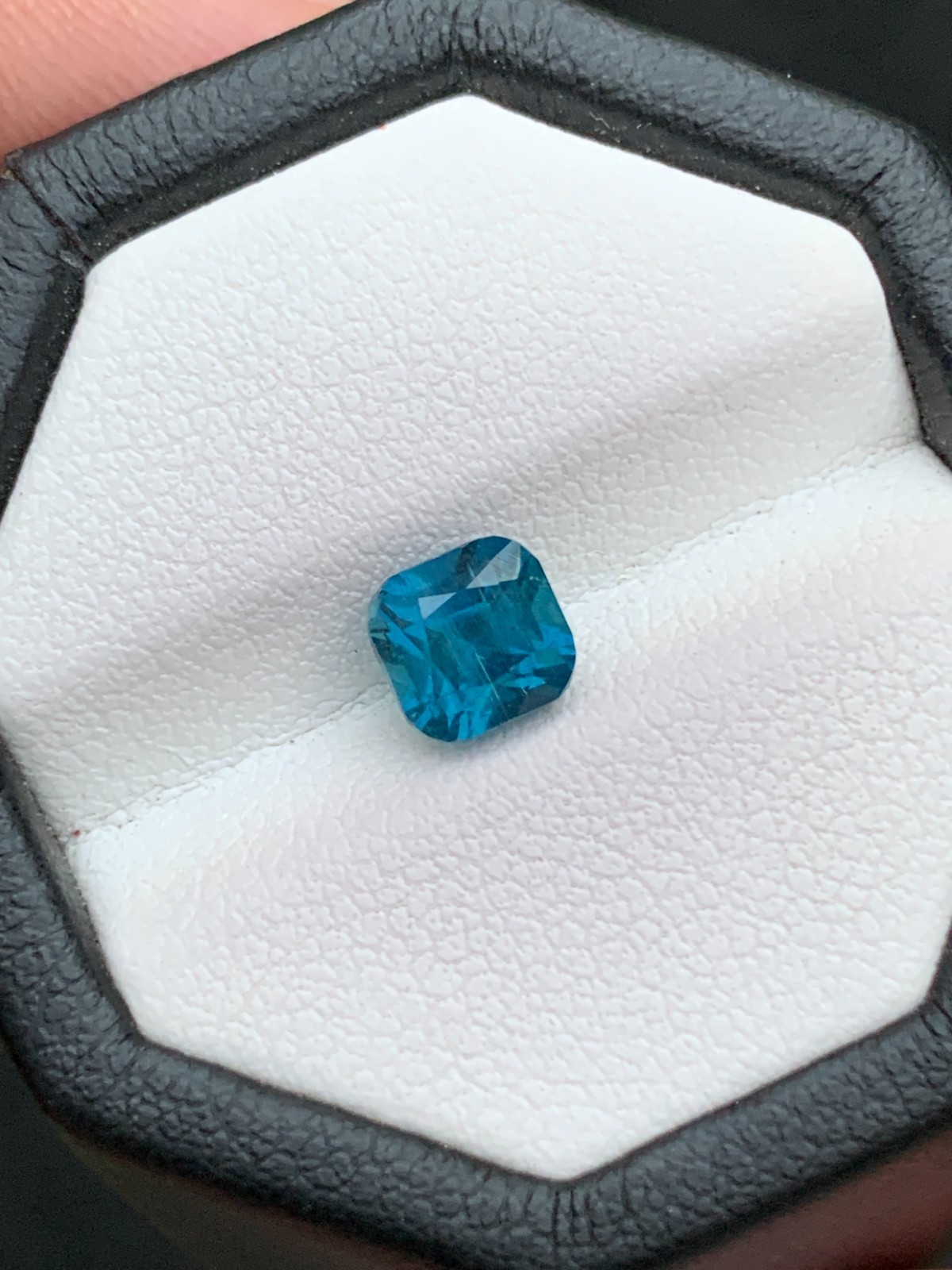 1.32 Ct Natural Untreated Ink Blue Tourmaline Cushion Cut Afghan Loose Gemstone