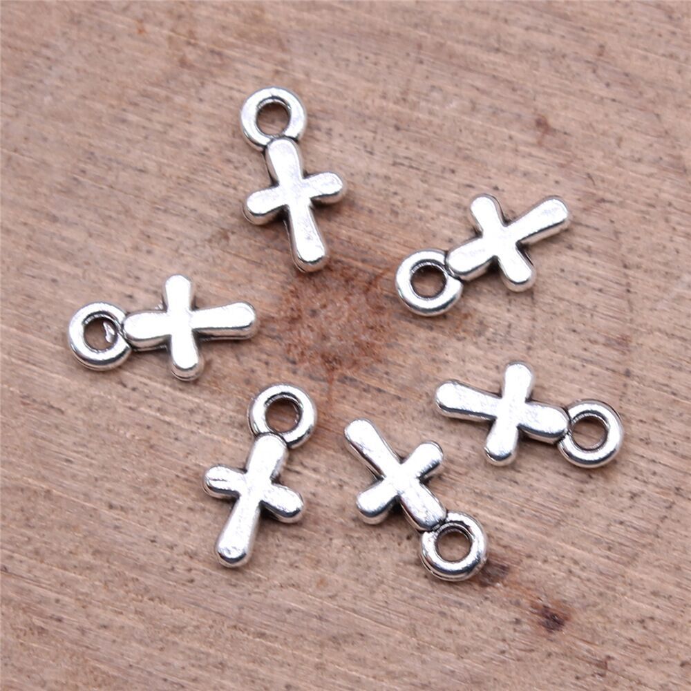 600 Pcs Tibetan Silver Cross Charms Pendant 10x6MM DIY Jewelry Making C15133