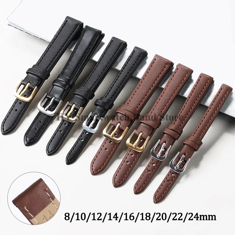 12mm 14mm 16mm 17mm 18mm 20mm 22mm 24mm Genuine Leather Watch Band Strap Bracele