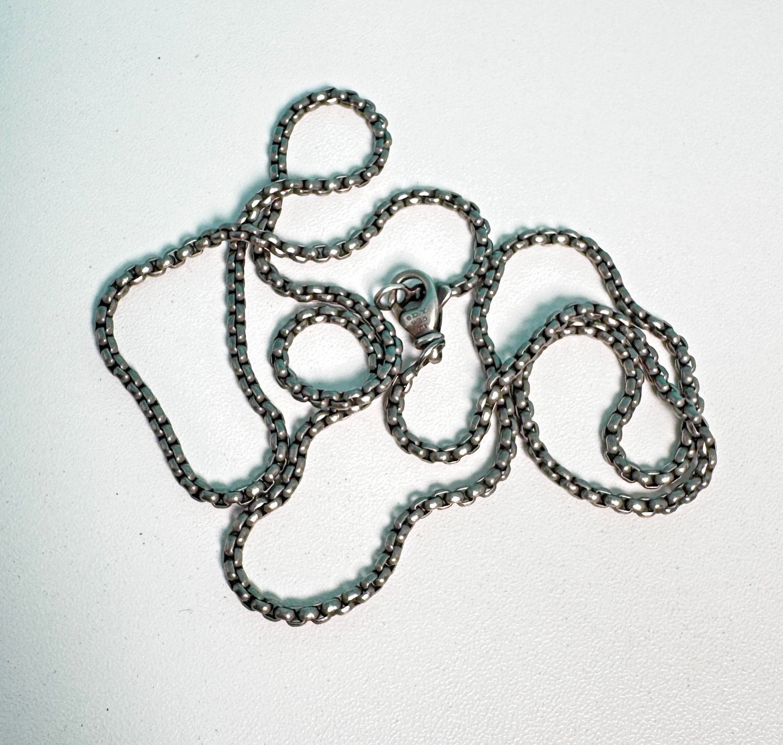 David Yurman Sterling Silver Box Chain in Grey Titanium 2.7mm – 26″