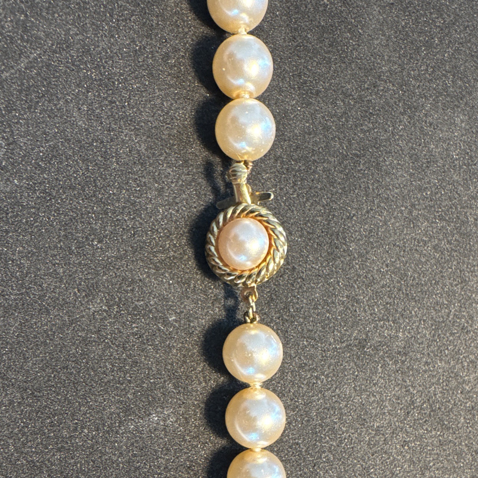 Imitation Faux Pearl Beaded Necklace White Round Ball/Bead Chain Barrel Clasp
