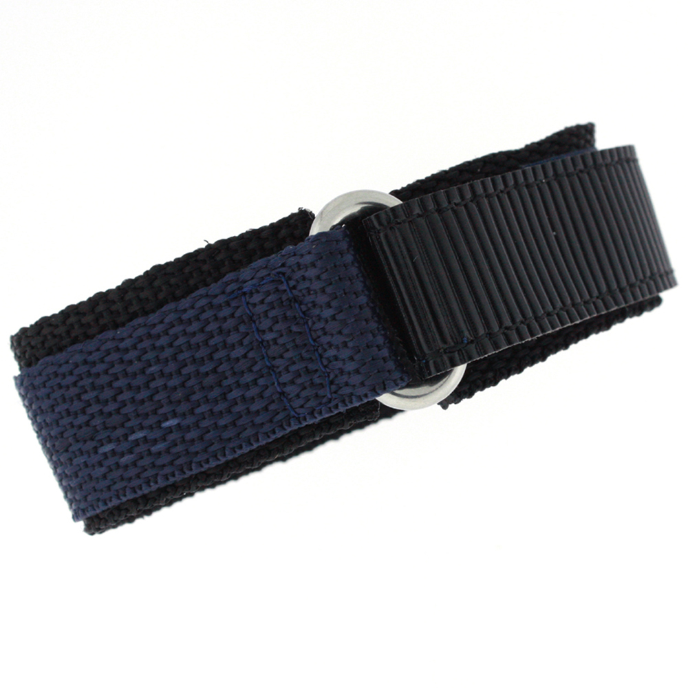 Hook Loop Watch Band Straps Nylon Sports Waterproof Black Navy Green Brn 16-22m