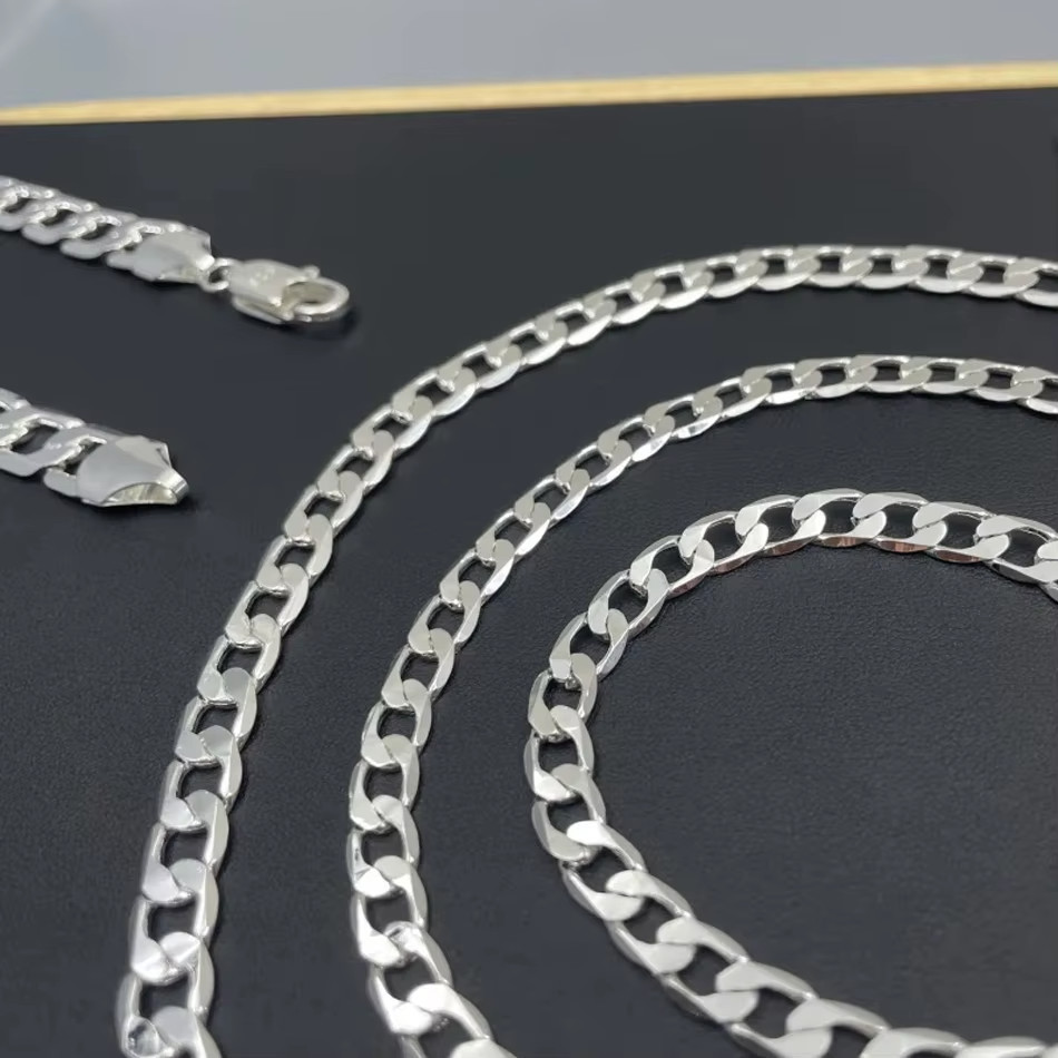 Men’s Women 925 Sterling Silver Necklace 2/4/6/8/10/12MM 40-75cm Chain Necklace