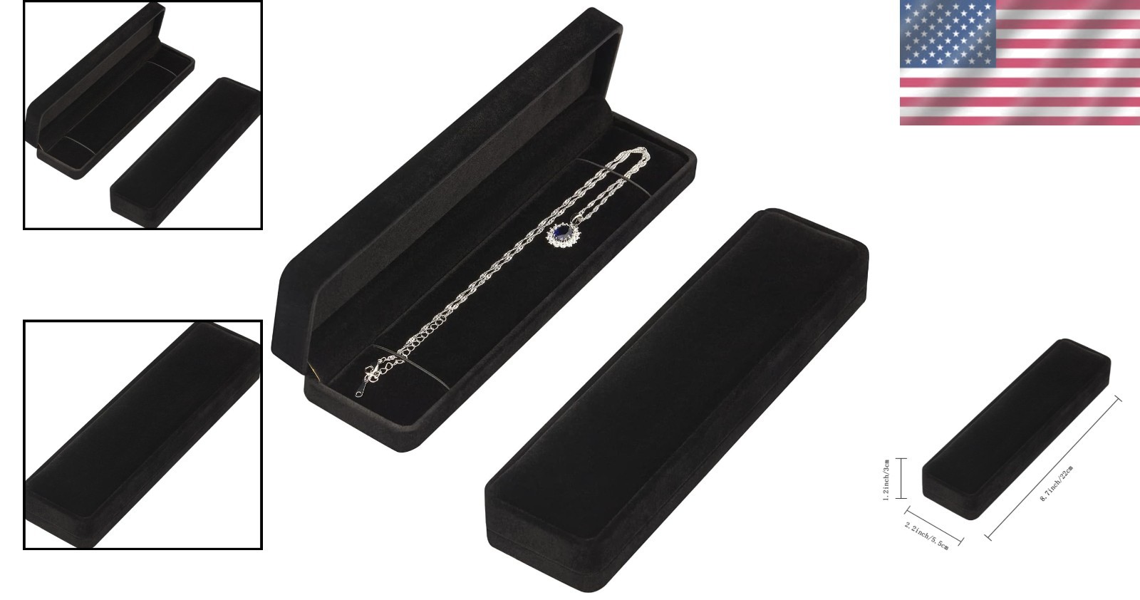 Elegant Velvet Jewelry Box Set – 2 Piece Necklace Gift Set for Special Occasions