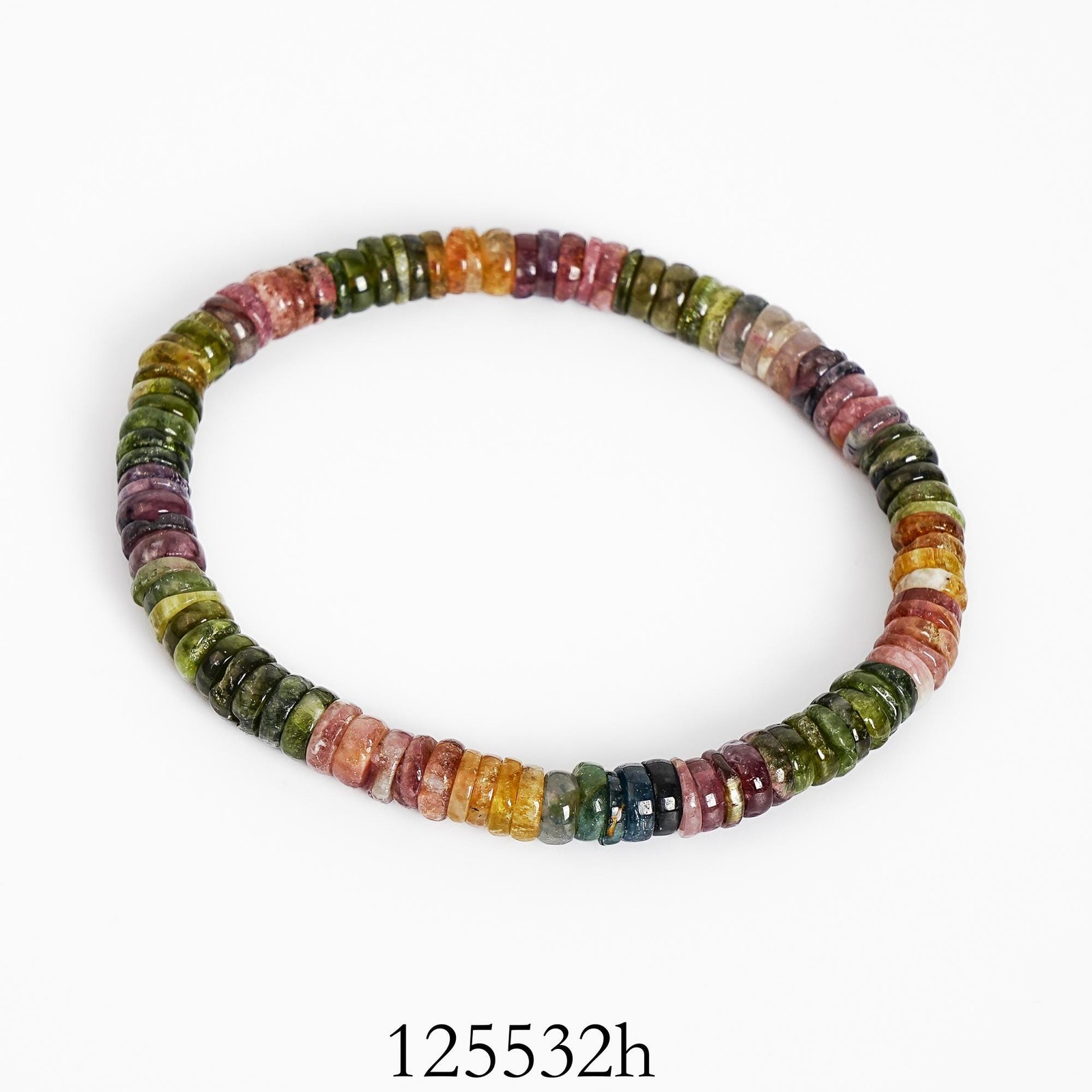 Natural Rondelle Multicolor Tourmaline Beads 4MM 5MM 6MM Gemstone Bracelet 7″