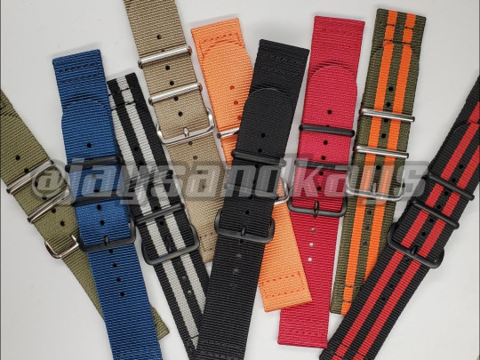 JaysAndKays® 20mm 2-Piece 3-Ring Classic Nylon Watch Strap Band