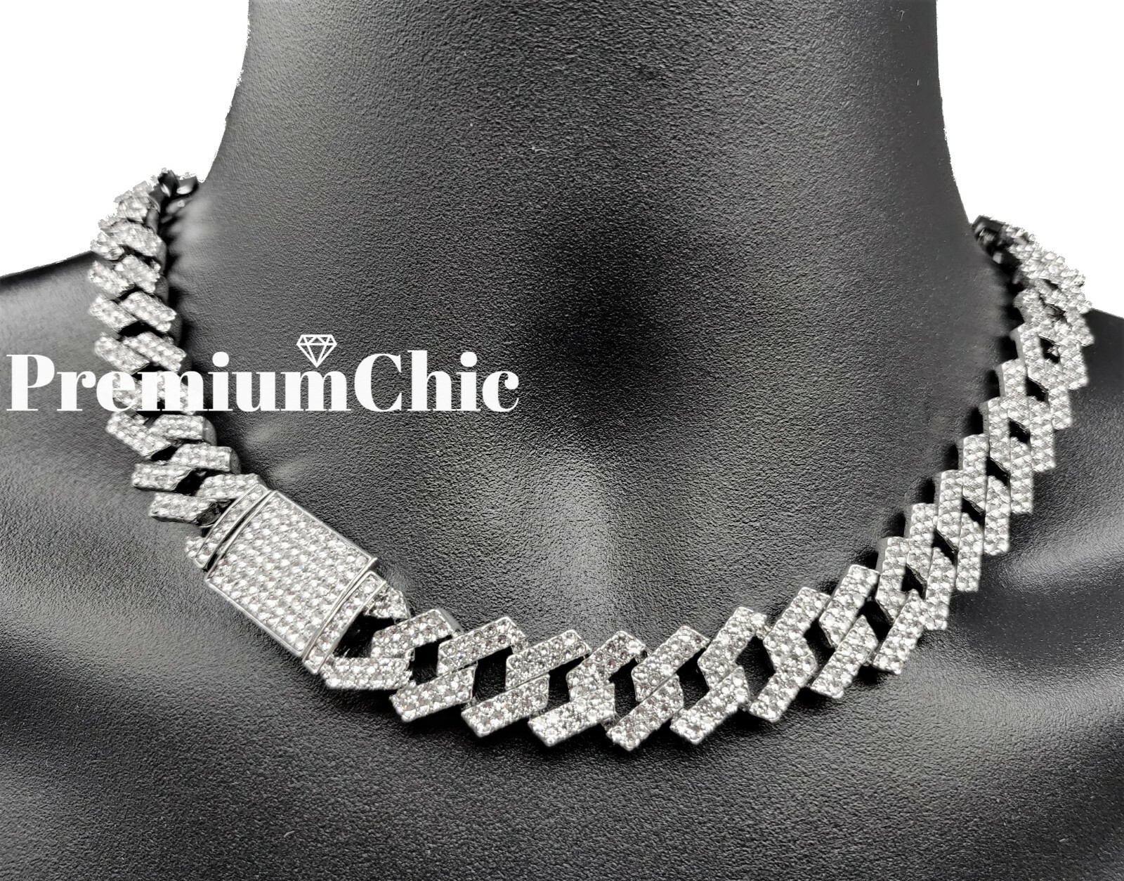 ICED 14MM Miami Cuban Prong Link CZ Necklace/Bracelet Mens Hip Hop Plated Chain