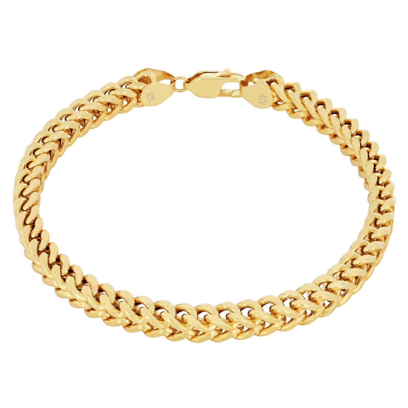 10k Yellow Gold 1.5mm-6mm Franco Box Bracelet Chain Men Women 7″ 7.5″ 8″ 8.5″ 9″