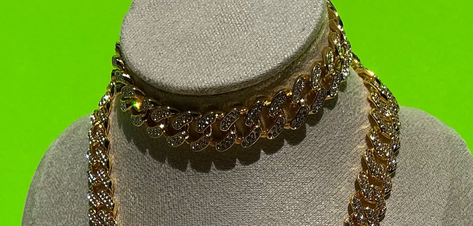 Biting Lip Pendant Necklace Bracelet Lot Hip Hop Iced 20” Inches CZ Chain Cuban