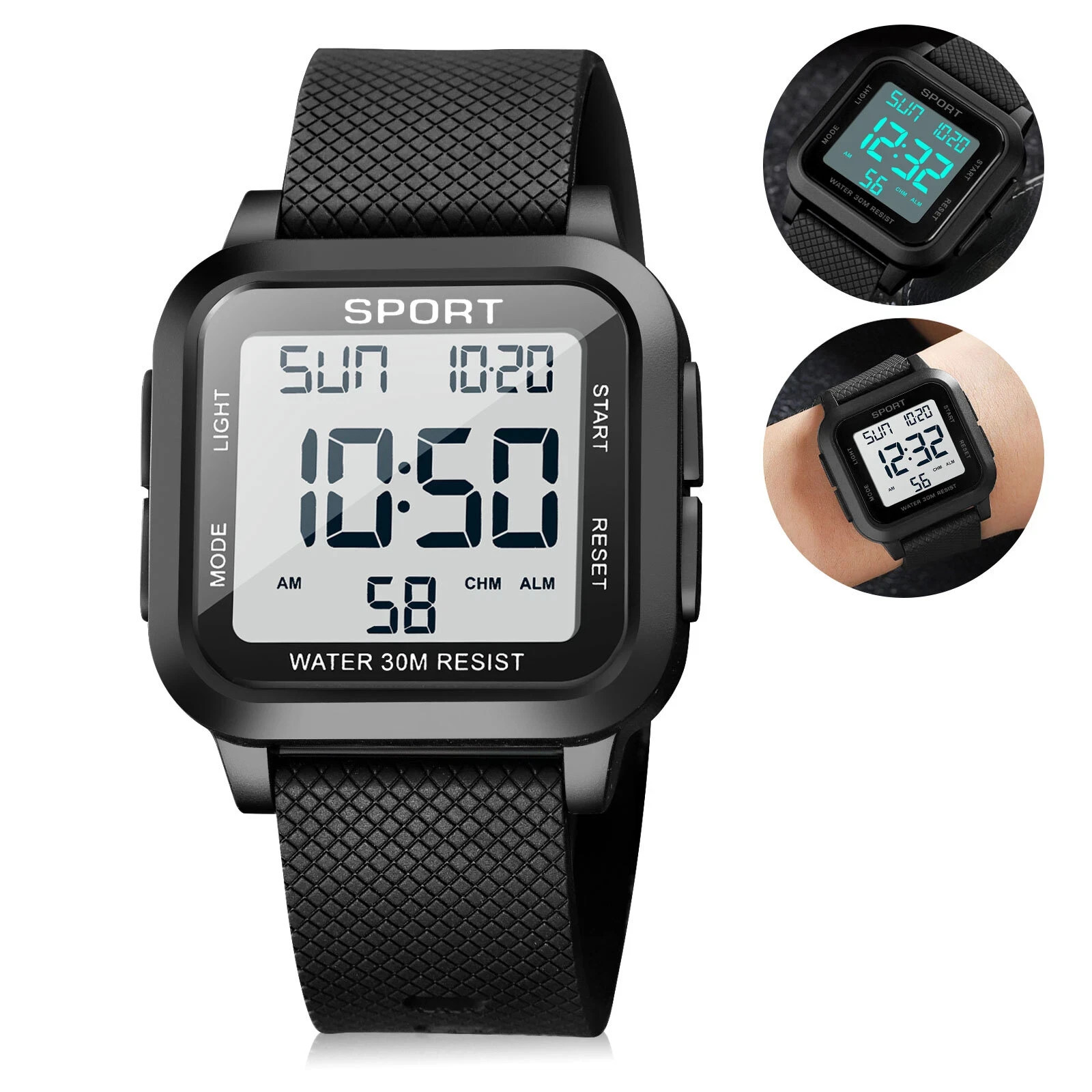 Waterproof Men’s Digital Army Military Sport Quartz Watch Chronograph Backlight