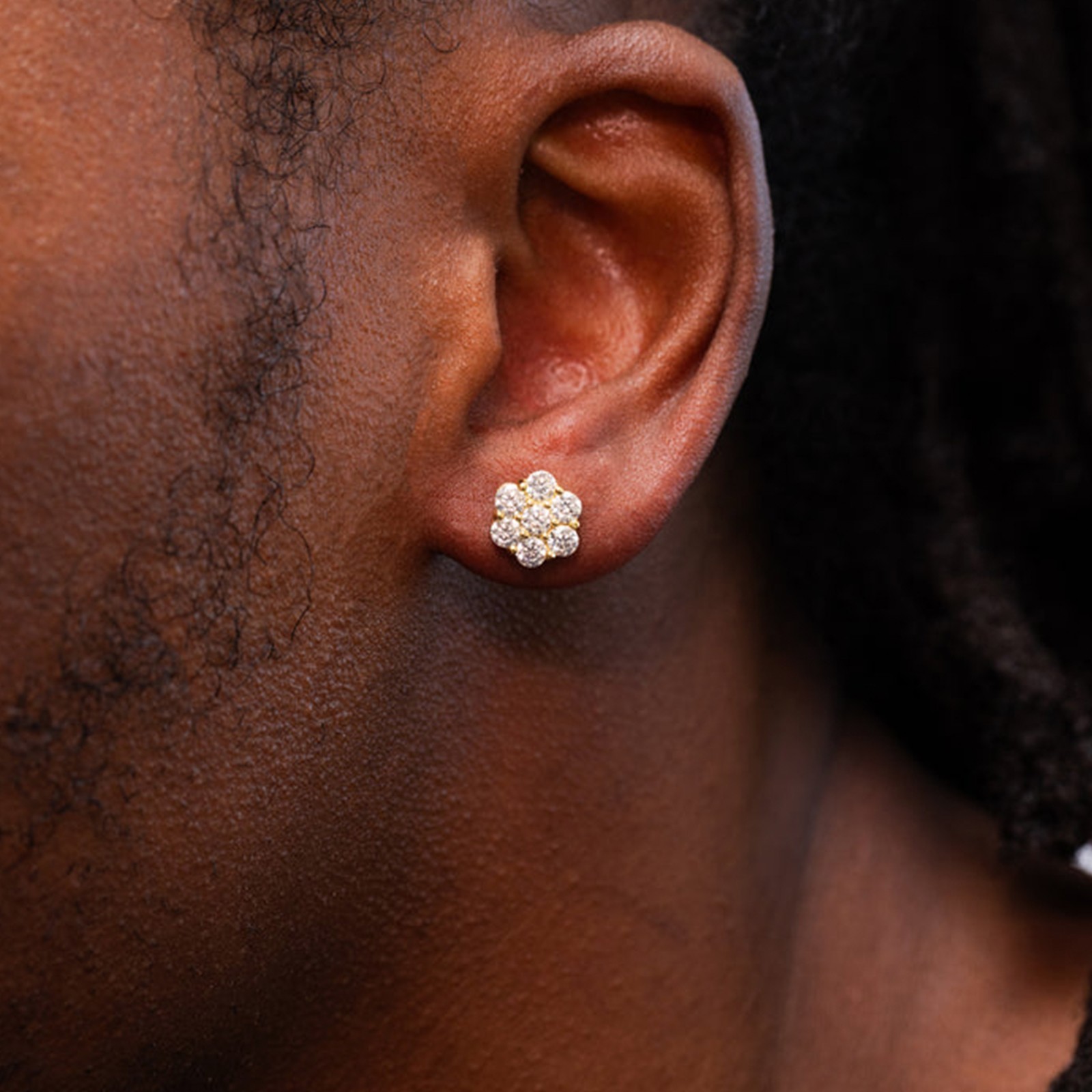 VVS1 Moissanite Cluster Flower Earrings 925 Silver Earrings For Men Women GRA