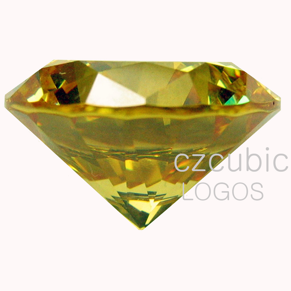 YELLOW CUBIC ZIRCONIA ROUND SHAPE SUPER & SUPER QUALITY LOOSE U.S.A SHIPPER
