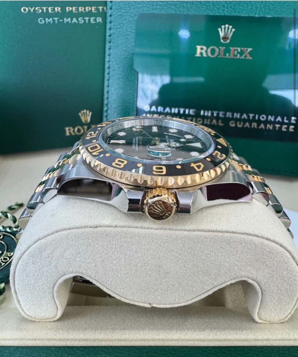 Rolex GMT-Master II 126713GRNR Gold and Silver Jubilee Bracelet with Black Bezel