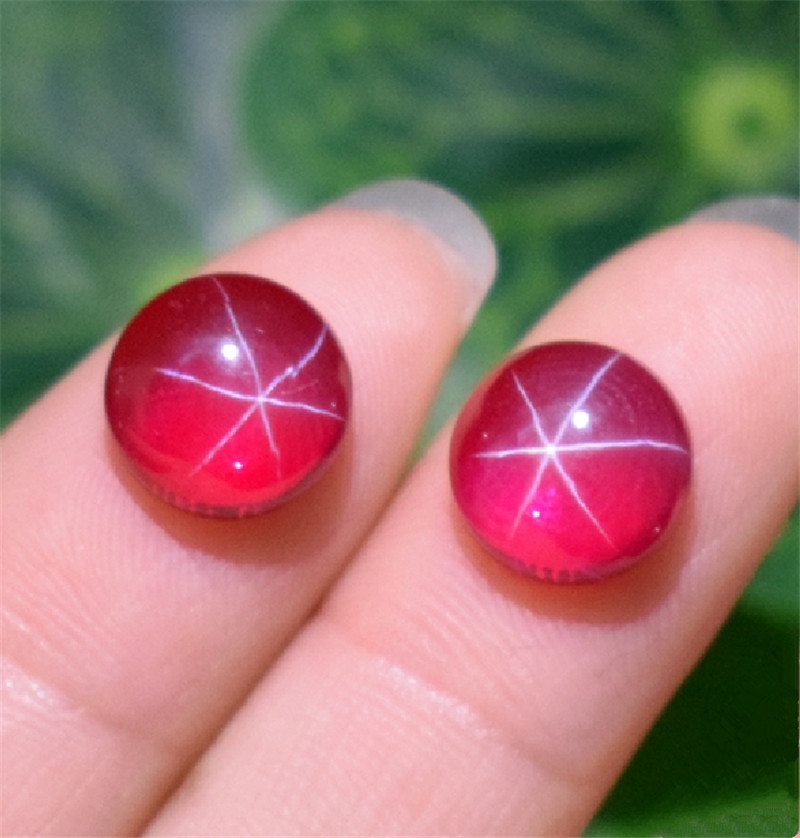 Top Quality Round Pigeon Blood Red Star Ruby Lab-Created AAAAA+ Loose Gems 1pcs